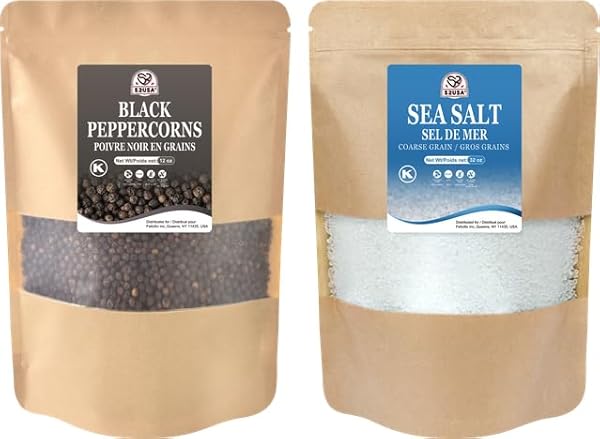 52USA BLACK PEPPERCORNS 12 OZ AND COARSE SEA...