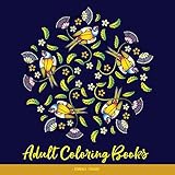 Adult Coloring Books: Mandala Flowers: The Simple & Easy Adult Coloring Books for Seniors, Beginners and Kids with Flowers, Birds and Butterflies in Mandala Designs by Club of Coloring Books