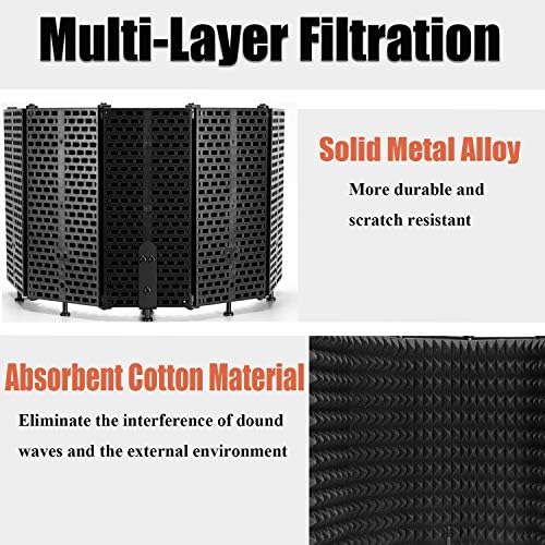Microphone Isolation Protect: Professional 5-Panel Pop Filter for Studio Recording