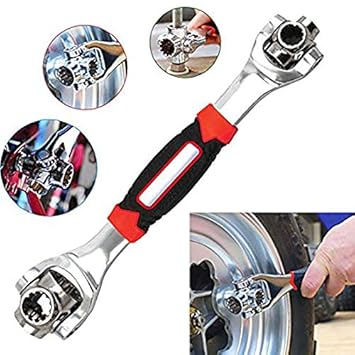 Cartshopper 48 in 1 Multifunction Socket Tools Dog Bone Wrench Works with Spline Bolts, Torx, Square Damaged Bolts and Any Size Standard or Metric Universal Tool