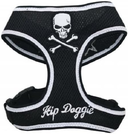 Hip Doggie Black Skull Mesh Harness Vest, XXX-Large