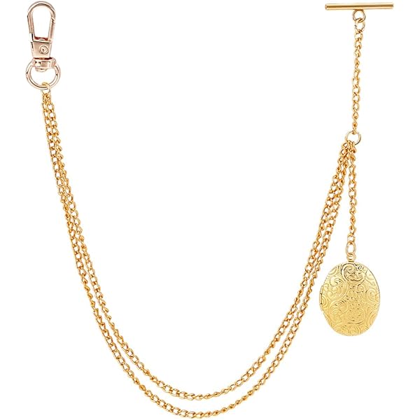 Double Albert Chain for Pocket Watch - Finished in Rolled Gold