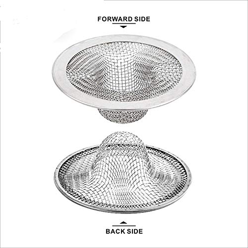 Dr. Luck 2pcs Stainless Steel Mesh Metal Sink Strainer Bathtub Drain Hole Hair Catcher Drain Hole Filter Trap - Thumbnail 3