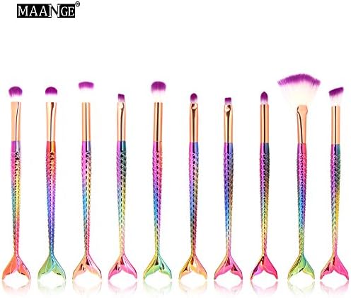 ITITI 10 Makeup Mermaid Eye Makeup Brush (Rainbow color)