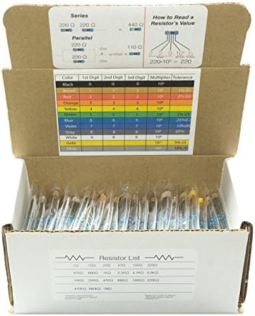 1050PCS PastelTech 21 Value Resistor Kit 1/4W, 1 Ohm - 1M Ohm
