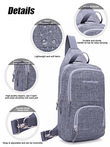 Victoriatourist WANDF Switch Travel Bag, for Nintendo Switch Console, Dock, Joy-Con Grip & Switch Accessories, Protective Storage Sling Backpack Shoulder Bag for Nintendo Switch and iPad (Gray-2) - Thumbnail 6