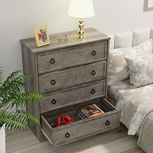 LGHM Modern 4 Drawer Dresser, Dressers for Bedroom, Tall Chest of