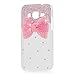 Galaxy Core Prime Case,Samsung G360 Case - Mavis's Diary 3D Handmade Bling Crystal Lovely Cute Pink Bow with Shiny Sparkle Diamonds Gems Clear Cover Hard PC Case for Samsung Galaxy Core Prime SM-G360F