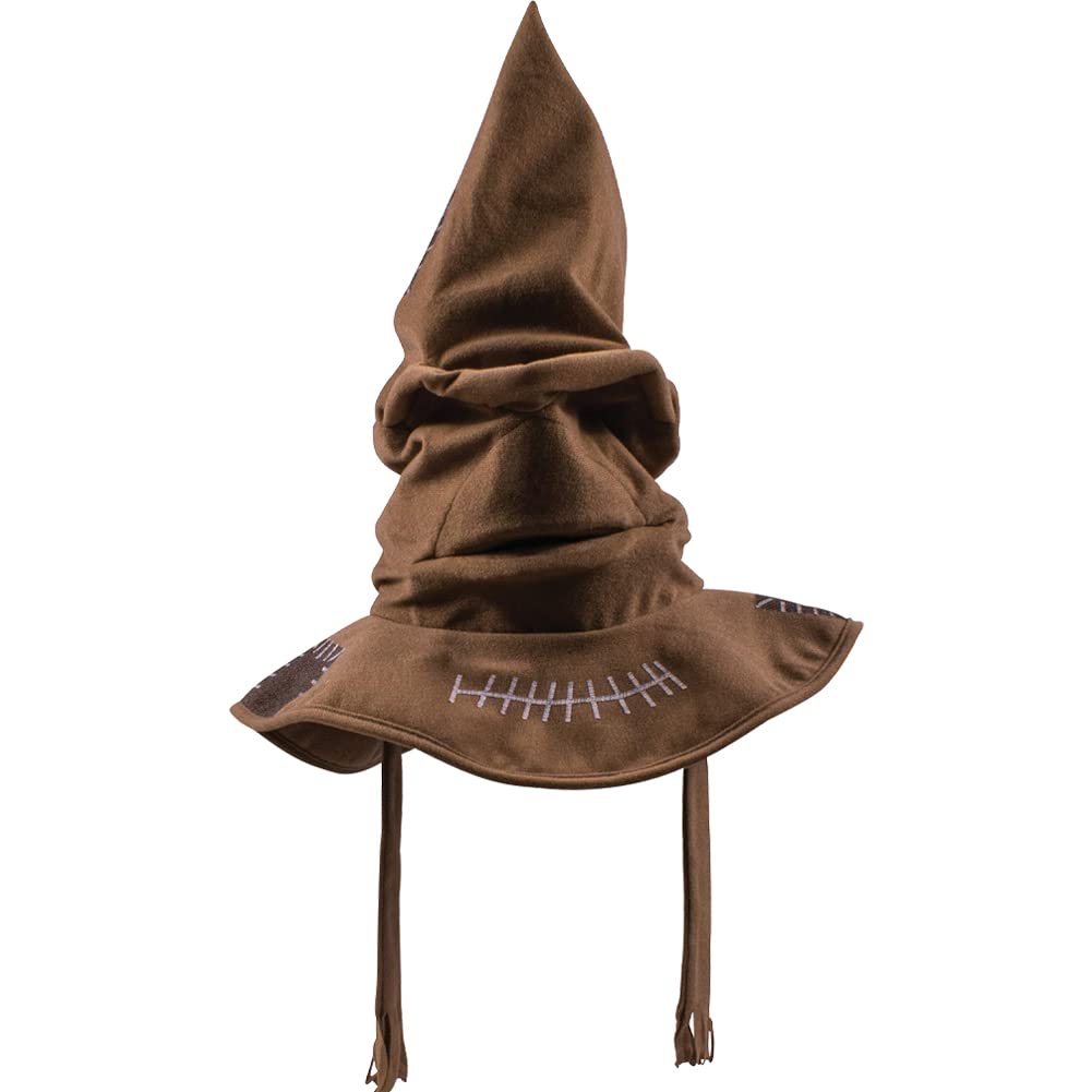 PIUMOJ Witch Hat, Harry Magic Sorting Hat, Interactive Magic Choicer, Halloween Wizard Cosplay Decoration for Festival Costume, Brown