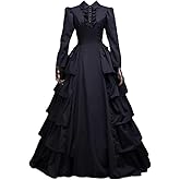 Black Gothic Victorian Dress Steampunk Medieval Renaissance Civil War Ball Gown Costumes