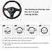 BOKIN Car Steering Wheel Cover 14.5 Leather Wheel Covers for Men Women Brown Steering Wheel Accessories with Breathable Microfiber