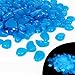 Luditek Glow in The Dark Stones, 200pcs Blue Garden Pebbles Rocks for Outdoor, Walkway, Garden Path, Yard Grass, and Fish Tank Decoration