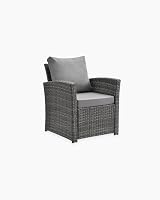 EVRE Roma 4 Seater Rattan Garden Furniture Set Grey with Glass Table view 3