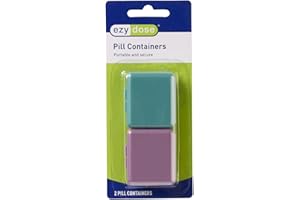 EZY DOSE Daily Travel Pocket Pharmacy Pill Organizer, Vitamin Organizer, Medicine Container, Portable Pill Box, Colors May Vary, 2-Pack, BPA Free