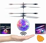 Mansalee RC Toy, RC Flying Ball, RC infrared Induction Helicopter Ball with Rainbow Shining LED Lights For Kids, Flying Toy for Boys and Girls (crystal)