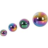 TickiT - 72221 Sensory Reflective Balls - Color Burst - Set Of 4 - Ages 0m+ - Mirrored, Iridescent Spheres For Babies And Toddlers - Calming Sensory Toy