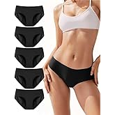 TIICHOO Period Underwear for Women Heavy Flow Soft Menstrual Panties Teens Ladies Leakproof Incontinence 5 Pack