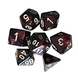 OVERMAL 7pcs/Set TRPG Game Dungeons & Dragons Polyhedral D4-D20 Multi Sided Acrylic Dice