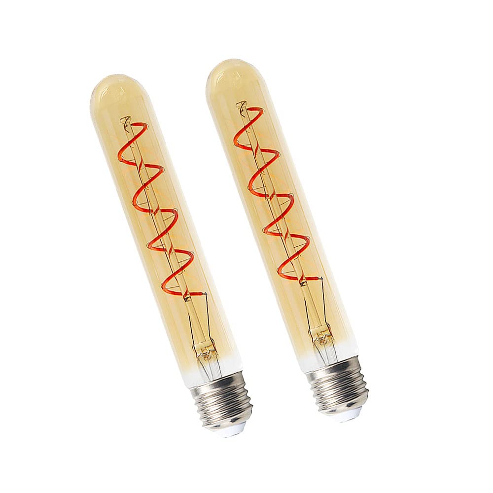 BANGSHUO Pack of 2 E27 T30-185mm LED Edison Vintage Filament Bulbs 4W(40W Halogen Bulb Equivalent) E27 Retro Tuber 400LM Warm White 2700k No Dimmable