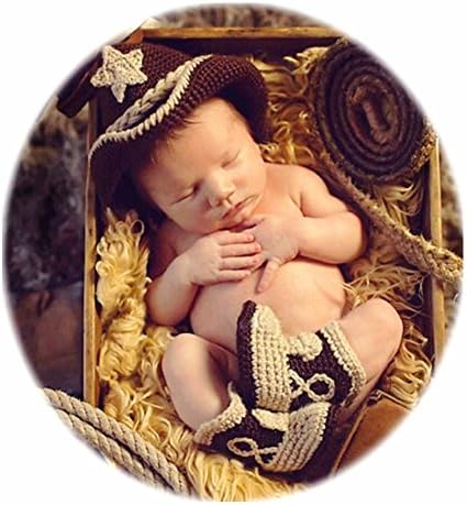 SIKEMAI Newborn Photography Props Outfits - Baby Boy/Girl Knitted Hat Pants Cartoon Animal Costume Set (Brown)