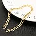 HZMAN Men Women 18k Real Gold Plated Figaro Chain 5mm 9mm 13mm Stainless Steel Bracelet 8.5 Inches