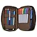 LIHIT LAB Large Capacity Zipper Pencil Case For School Office College, Big Capacity 4 Compartments Pencil Bag Holder Adults Teen Boys Girls, Travel Cosmetics Storage, Brown (A7551-9)