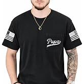 Papa Shirt, Papa Pocket T-Shirt, Papa Flag Shirt, Gift for Papa, Dad, Birthday, Father's Day, Christmas
