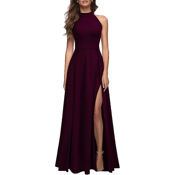 MUSHARE Women's One Shoulder Bodycon Dress - Sleeveless Mermaid Cocktail Dress With High Split, Red, X-Large - View #10