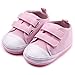 Enteer Baby Girls' Classic Solid Colors Rubber Canvas Shoes with Hook&Loop for 3-24Months