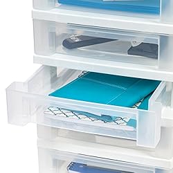 IRIS Medium 10-Drawer Cart with Organizer Top, White