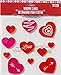 Holiday Valentines Day Decorated Hearts Gel Window Clings - 11 Piece
