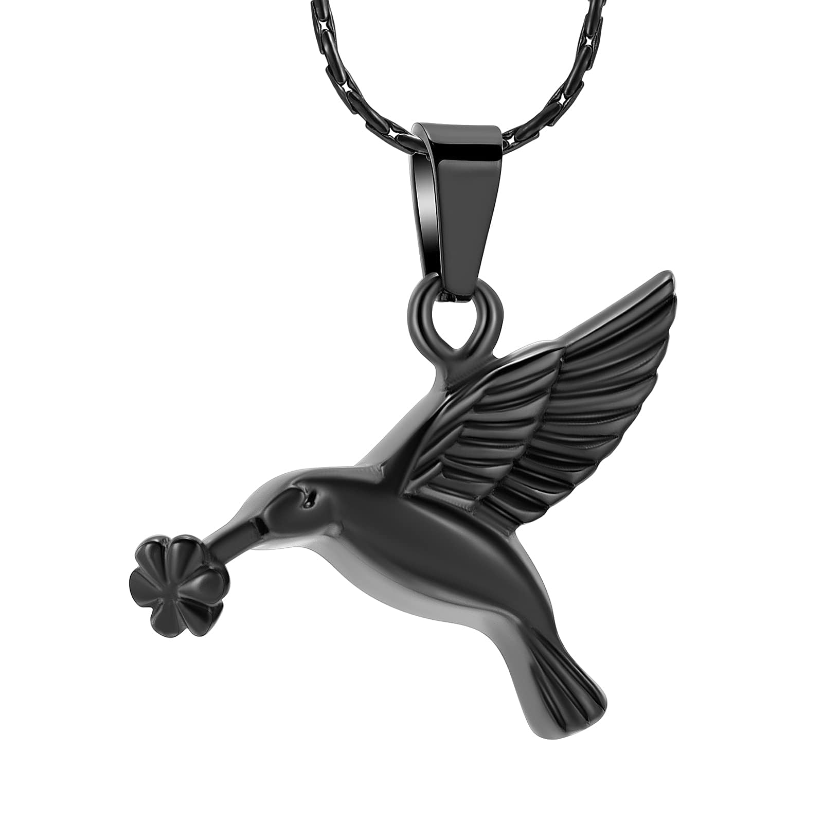 Hummingbird Cremation Jewelry Keepsake Stainless Steel Human Pet Urn Necklace for Ashes for Women Men Memorial Pendant