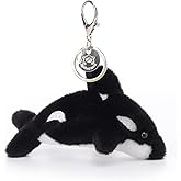 Apricot Lamb Killer Whale Keychain, Soft Stuffed Plush Toys for Kids' Backpack, Purse, 5.5 Inches