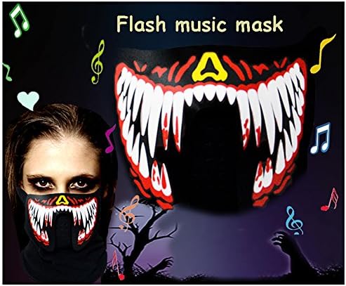 Lubber Flashing LED Mask With Voice-Activated Luminous Music For Masquerade Party Costume