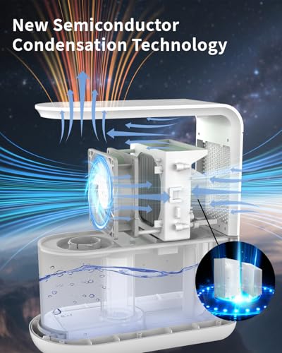 DINZAN 3 In 1 Humidifier Dehumidifier Combo With Air Filtration, Humidifiers Dehumidifier For Home Bedroom With Drain Hose Humidity and Temperature Display,5 Modes,7 Color LED Lights,Timer Set