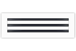 BUILDMART - 18x6 Modern AC Vent Cover - Decorative White Air Vent - Standard Linear Slot Diffuser - Register Grille for Ceiling, Walls & Floors - Texas Buildmart