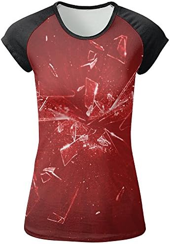 Broken Glass Women Shirt 3D Printed Short-Sleeved T-Shirts Summer Crop Tops