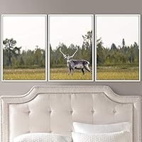 3 Piece Framed Canvas Wall Art Spiritual Animals Deer Canvas Prints Home Artwork Decoration for Living Room,Bedroom - 16