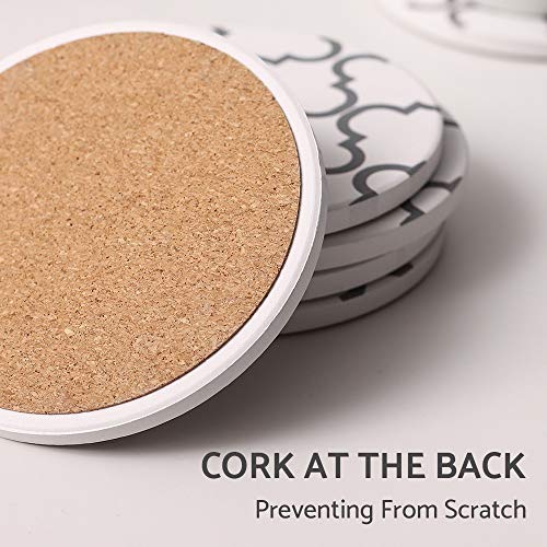 image for LIFVER Coasters for Drinks, Set of 6 Absorbent Coasters with Holder, H