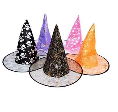 Winhurn 2017 New Adult Womens Mens Witch Hat For Halloween Costume Accessory Stars Print Cap