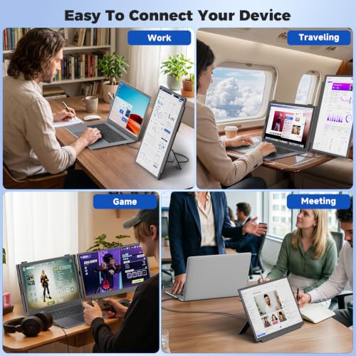 siaviala Extensor De Pantalla para Portátil de 15.6" Monitor Portátil IPS 1080P FHD, Doble Pantalla para Portatil de 13 a 17» Plug & Play para Windows/Mac/Android/Switch/PS5