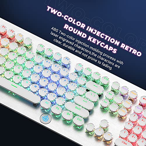 STOGA Retro Mechanical Keyboard, Typewriter Keyboard, RGB Gaming