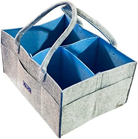 Diaper Caddy Organizer for Baby by Aljo Creations | Convenient Storage Organizer Basket for Diaper Changing, Bath Time, Car Rides, More | Portable Design - Take Everything You Need | Boy, Girl Gray