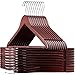 Wooden Hangers - 30 Pack, Heavy Duty, Non-Slip for Coats, Jackets, Suits, & Pants - Clothes Hangers With Bar and Notches