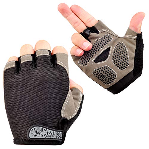 BOBILIFE Bike Cycling Gloves - Bicycle Motorcycle Riding Anti-Slip Breathable Shockproof Outdoor Sports Half Finger Gloves (M, Upgrade)