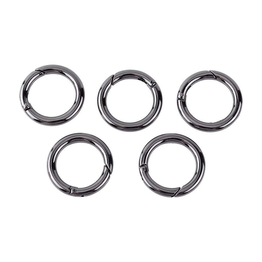 5PCS Round Carabiner Zinc Alloy Snap Clip Trigger Enhancer Shortener Ring Spring Clasp Connector Keychain Keyring Buckle Trigger Spring Keyrings