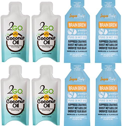 C8 MCT Coconut Oil Caprylic Acid plus C10 and Lauric Acid - Keto, Paleo, Low Carb, and LCHF MCT Oil Single Packs (8 Packets Total, Original)
