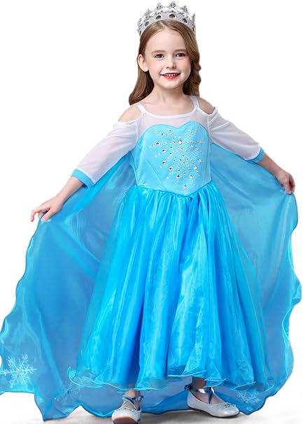 珍しい ディズニー コスチューム 子供 アナと雪の女王 ドレス エルサ ロングドレス 公式 ハロウィン コスプレ 衣装 国際ブランド Smartfin Biz