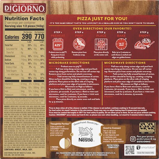 DiGiorno Supreme Hand-Tossed Crust Pizza, Small Personal Size, Pack of 10 - Frozen Delivery with Dry Ice