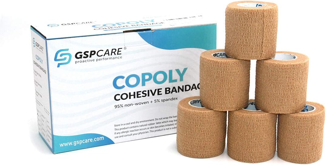 GSPCARE Self Adherent Cohesive Bandages Wrap 5cm x 4.5m, Sports Tape ...